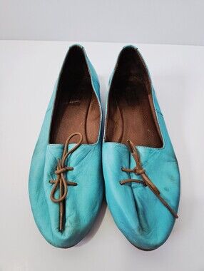 Miz Mooz Leather Ballet Flats Size 40 US 9-9.5 Robins Egg Blue